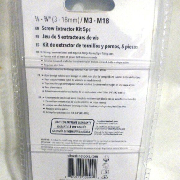 NEW Silverline SCREW EXTRACTOR KIT 5pc Set Jeu De Extracteurs de vis - Picture 4 of 5